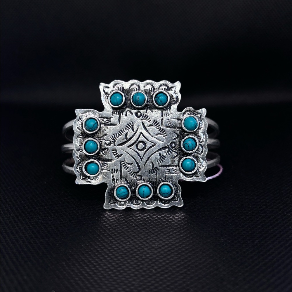 Silver and Turquoise Women's Bracelet